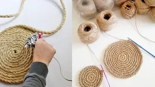 DIY Wicker Serving Tray/Basket with Jute Ropes and Cardboard | Jute Rope Tray || Best Out Of Waste