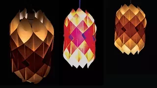 DIY-paper lamp/lantern -how to make a lantern light out of paper-how to make a paper lampshade (4k)