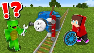 JJ and Mikey Save Thomas Train CHALLENGE in Minecraft / Maizen Minecraft