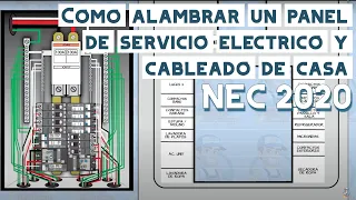 Como alambrar un panel de servicio electrico y cableado de casa, aplicando el NEC 2020. Video #85