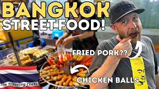 TRYING THAI STREET FOOD in BANGKOK! Baiyoke Night Market 🇹🇭