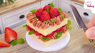 [💕Mini Cake 💕] Velvet Strawberry Jam Cake  | Mini Bakery