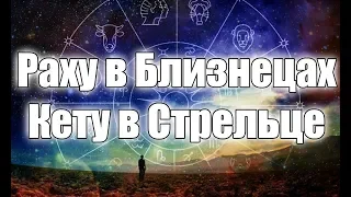 Раху (Северный узел) в Близнецах Кету (Южный узел) в Стрельце в гороскопе