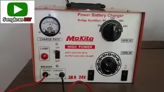 เครื่องชาร์ตแบตรถยนต์ / ตู้ชาร์จแบตเตอรี่  MOKITO  30A24V การใช้ตู้ชาร์จไฟรถยนต์