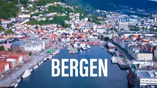 BERGEN, Norway 4K | funicular, Bryggen, Bergenhus fortress, drone footage