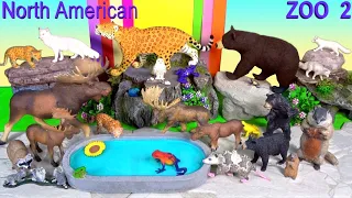 Дикие животные зоопарка игрушки для детей - выучить названия животных медведей, ягуаров, лосей, лис