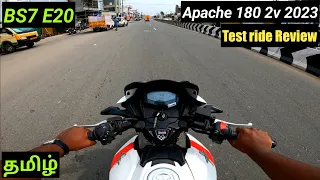 Tvs Apache 180 2v|Test review|BS7 E20|2023 new model|below 1.5 lakh best family budget bike|tamil|