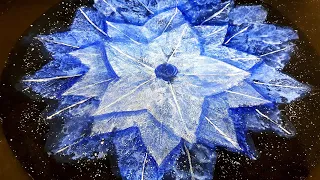 snow flake tutorial /leaf painting /acrylic painting /snow painting /leaf print painting