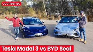 TESLA Model 3 vs BYD Seal ⚡️⚡️ Duelo de eléctricos 2024 | Prueba Comparativa / Review en español