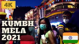 4K Walking in Kumbh Mela 2021 - Bhimgoda Road in The Evening - Uttrakhand Tour - India Walking Tour