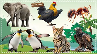 Animal Sounds and Funny Animal Videos: Elephant, Chicken, Ant, Vulture, Penguin, Cat