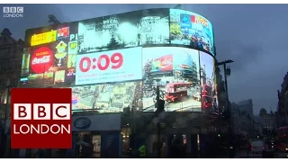 Piccadilly Circus lights switched off