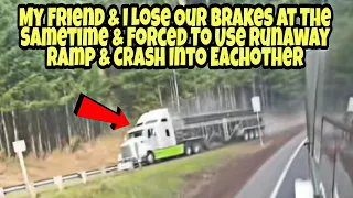 2 Truck Drivers Lose Their Brakes & Forced To Use Runaway Ramp & Crash Into Eachother 🤯