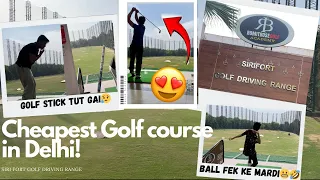 Golf Ko Bat Ball Bana Diya🏏🤣| Kon Jeetega Teeno Me Se🤨? | SiriFort Golf Driving Range😍#golf #vlog