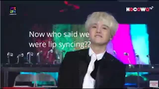 Suga's Response to HATERS- "BTS lip  syncs"