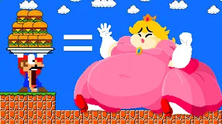 Super Mario Bros:  Mario vs Fat Peach Super Sized Maze Escape | Game Animation