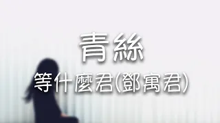 等什麽君(鄧寓君) -《青絲》｜君不見 一縷青絲 一生嘆【動態歌詞Lyrics】