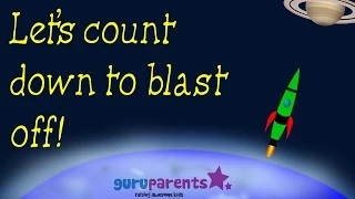 Counting Down From 10 | Countdown to blastoff| Counting Backwards Video For Kids