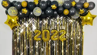 Diy New Year Party Balloons Backdrop at your home