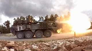 M1128 Stryker Mobile Gun System in Action | Live Fire [Full HD]