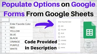 Google Forms - Populate Options on Questions From Google Sheets