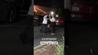 Cholas fighting outside a club near downtown Fresno. #chola #fight #california #shorts #funny