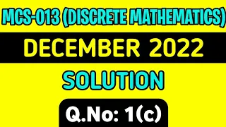 (Part-2) MCS-13 Dec 2022 Solution | Q.No 1(c) | Mcs013 previous year solution | mcs13 important