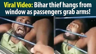 Watch Video: How alert passengers grabbed thief’s arm on moving train…