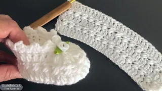 EASY AND SPECIAL TECHNIQUE 💎😍 STEP BY STEP CROCHET BABY SHOES