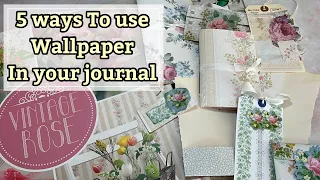 5 ways to use wallpaper in your journal // junk journal ideas