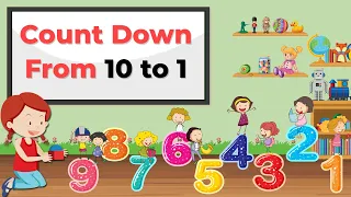 Count Down From 10 to 1 | Backward Counting | Reverse Counting 10 to 1