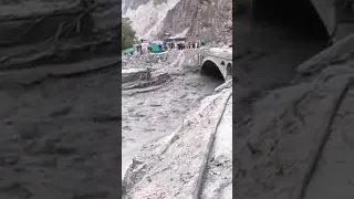 flash flood hit bridge destroyed link road|| Kohistan ||