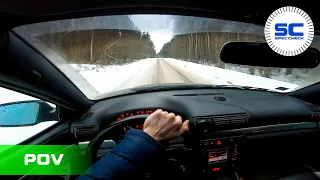 AUDI S4 B5 2.7 BiTurbo POV Test Drive on Winter ROAD