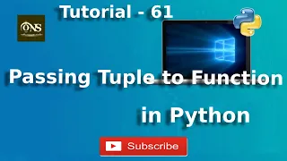 Passing Tuple to Function in Python || Tutorial - 61 || Python Tutorial