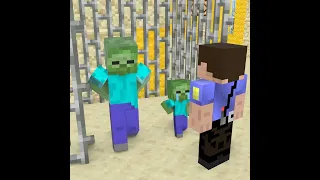 Baby Zombie and dad were wrongfully arrested - Minecraft Animation Monster School