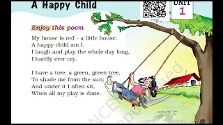 NCERT Textbook Class 1 English Lesson 1 Reading - A Happy Child