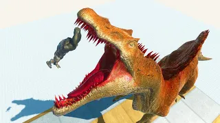 Slow Motion Giant Spinosaurus Eats Feeds - Animal Revolt Battle Simulator