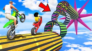 SHINCHAN AND FRANKLIN TRIED THE IMPOSSIBLE TUNNEL STAIR CLIMB STAR PARKOUR CHALLENGE GTA 5