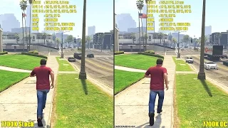 GTA 5 Kaby Lake 7700K 5GHz OC Vs 7700K Stock GTX 1080 Frame Rate Comparison