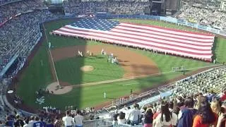 Billy Ray Cyrus Sings the National Anthem on the 4th of July at Dodger Stadium 2012