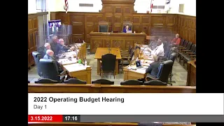 2022 Operating Budget Hearing - Day 1 - 3.15.2022