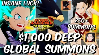 $1,000 Deep 250+ Global Summons - THE INSANE LUCK CONTINUES! - My Hero Academia: The Strongest Hero