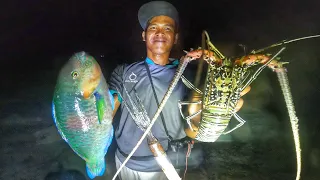 Nyuluh dan Menombak ikan, rezeki malam ini bagus panen banyak Seafood Mahal