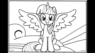 My little pony Twilight coloring book MLP coloring pages for kids