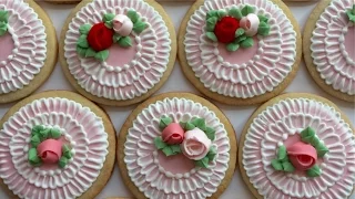 How To Decorate Cookies With Royal Icing Roses And Brush Embroidery