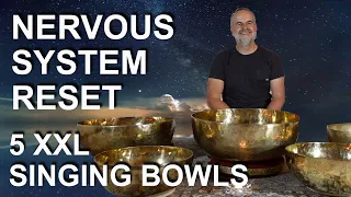 5 Huge XXL Tibetian Singing Bowls Low Frequency Sound Healing . Alpha Theta Waves Stress Relieve.