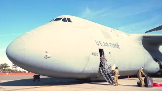 C-5M Super Galaxy Aircraft Cargo Loading Training, The Largest Plane In The U.S. Air Force