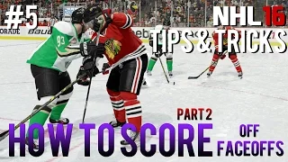 NHL 16: Tips & Tricks #5 - How to Score Off Faceoffs (Pt.2 - Faceoff Push Play)