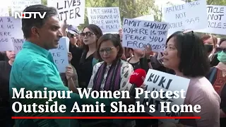 Manipur's Kuki Women Protest Outside Amit Shah's Home Amid Violence
