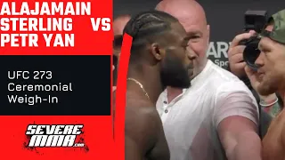 Aljamain Sterling vs Petr Yan UFC 273 Ceremonial Weigh Ins